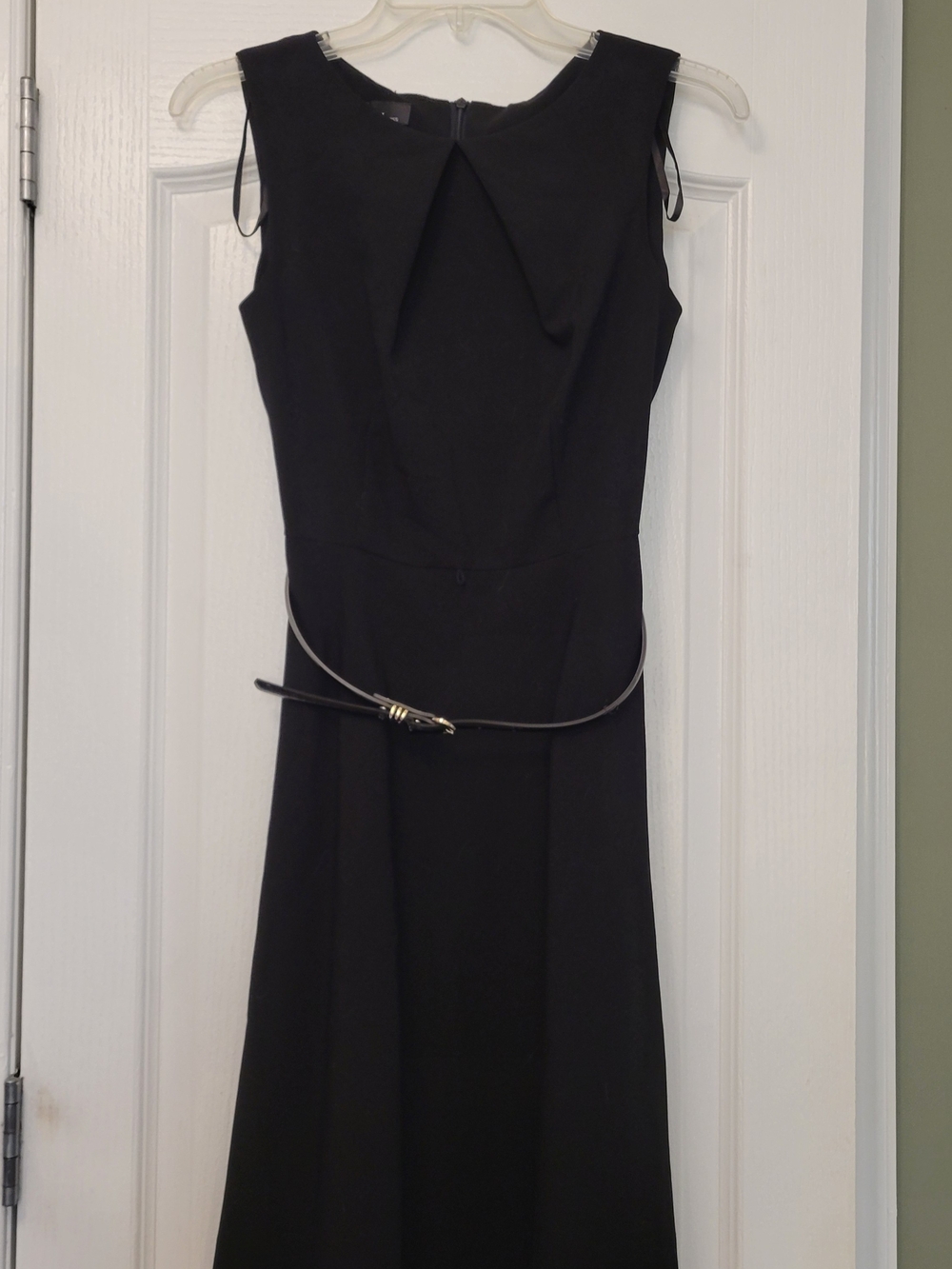 Alyx Black Sleeveless Midi Dress with Decorative Thin Belt
